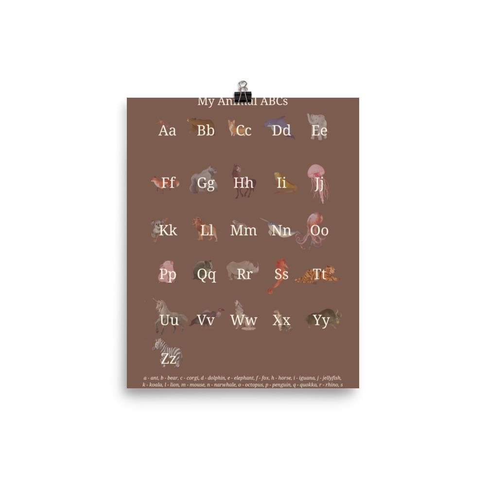 Wolfie's ABC educational poster | cocoa