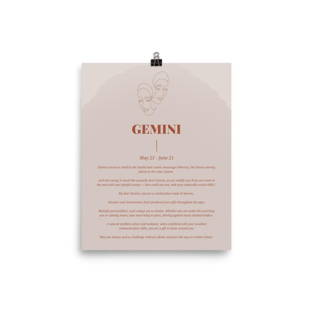 Gemini Zodiac Poster