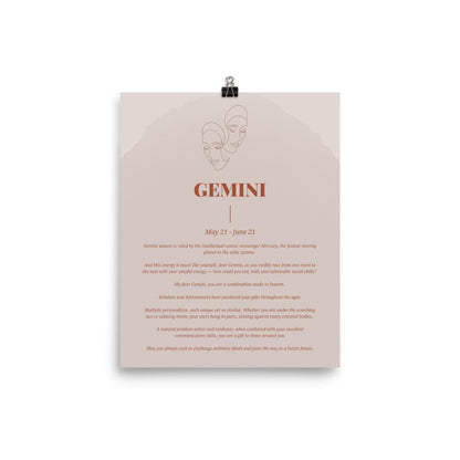 Gemini Zodiac Poster