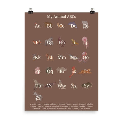 Wolfie's ABC educational poster | cocoa