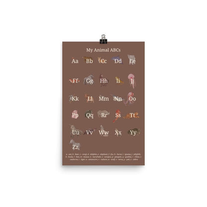 Wolfie's ABC educational poster | cocoa