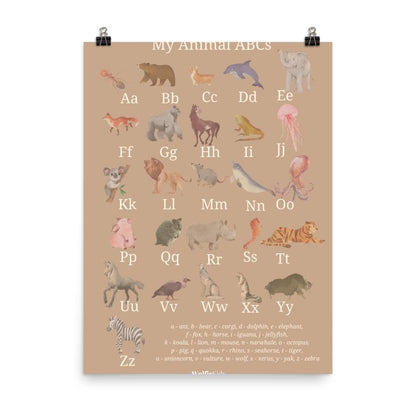 Wolfie's ABC educational poster | caramel