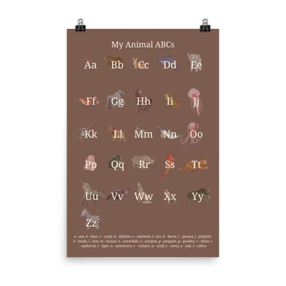 Wolfie's ABC educational poster | cocoa