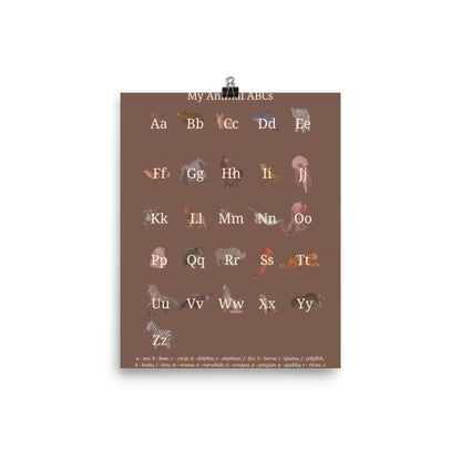Wolfie's ABC educational poster | cocoa