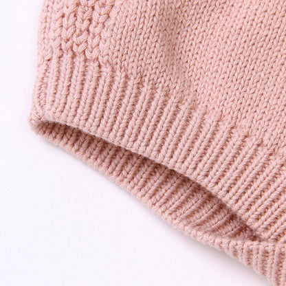 Rainbow knitted romper | blush