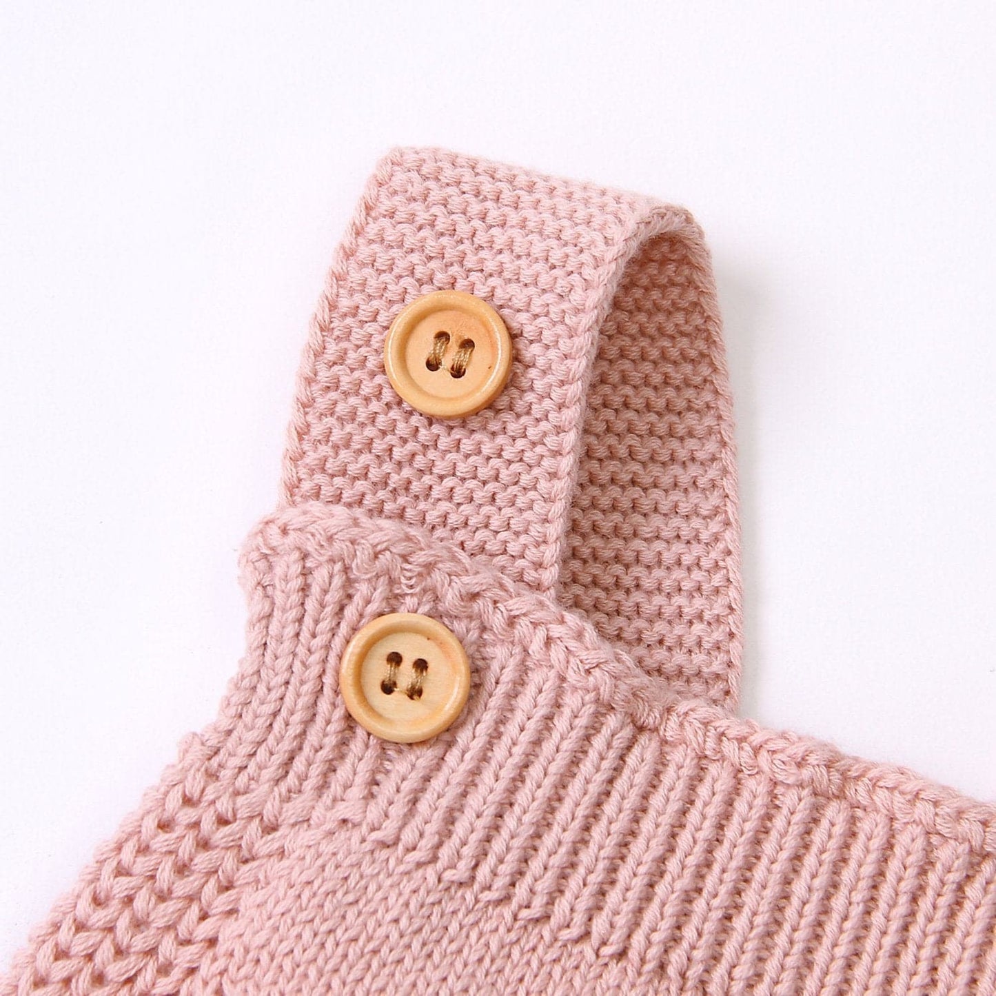 Rainbow knitted romper | blush