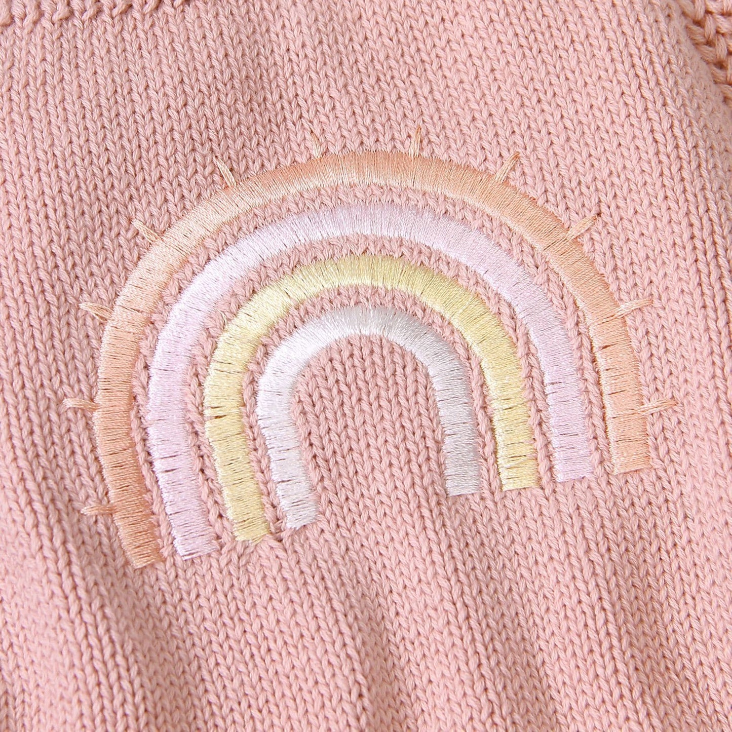 Rainbow knitted romper | blush
