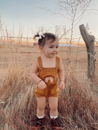 Rainbow knitted romper | honey
