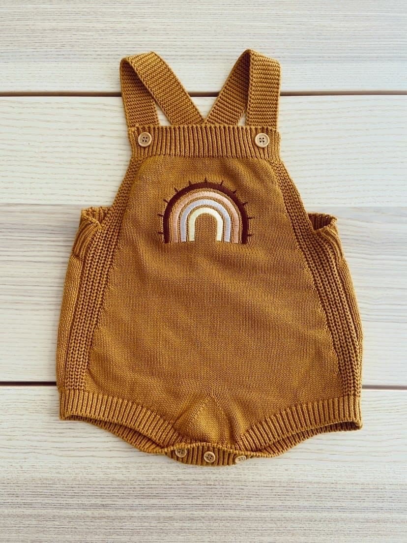 Rainbow knitted romper | honey