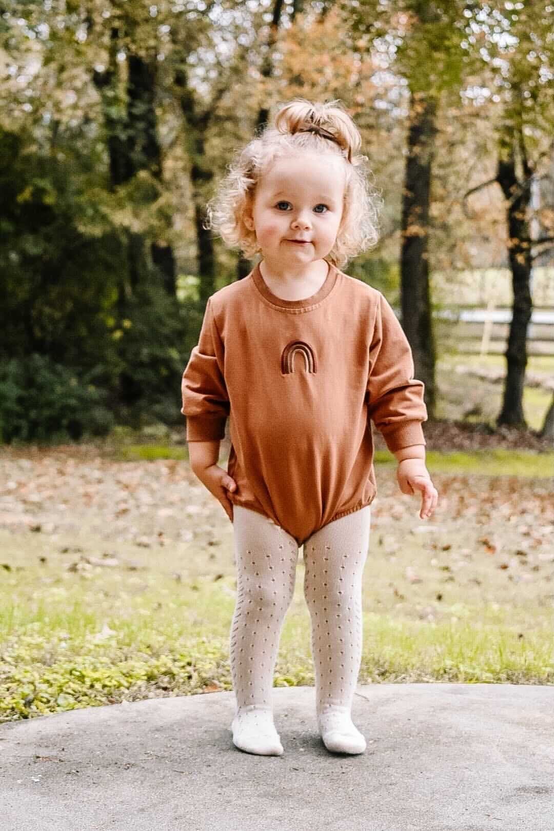 Rainbow winter romper | chocolate