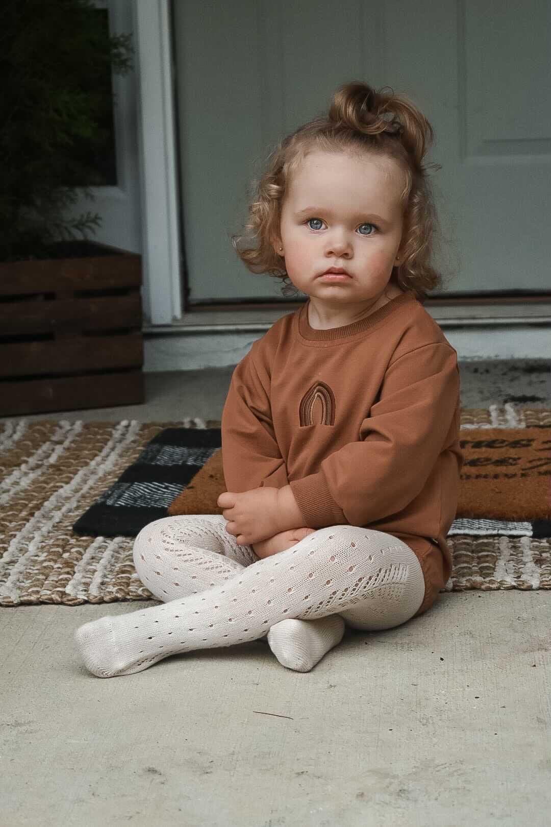 Rainbow winter romper | chocolate