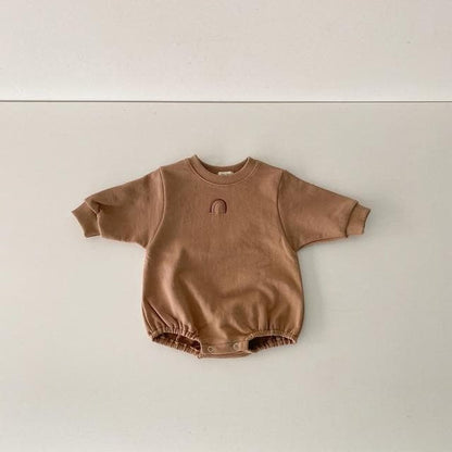 Rainbow winter romper | chocolate