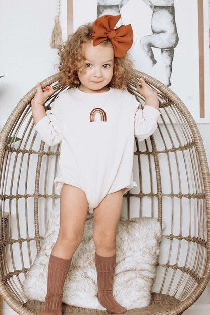 Rainbow winter romper | cream