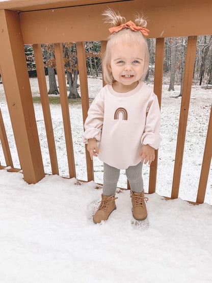 Rainbow winter romper | cream