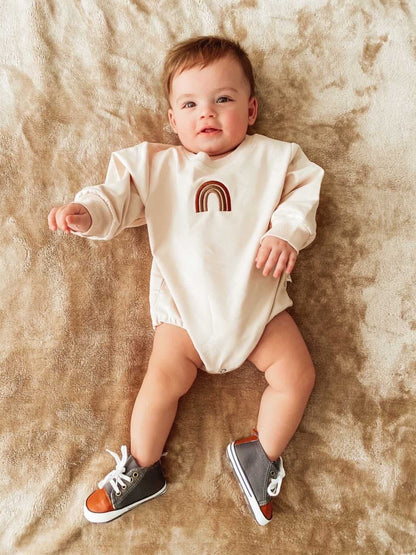 Rainbow winter romper | cream