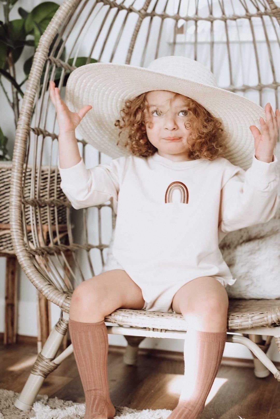 Rainbow winter romper | cream