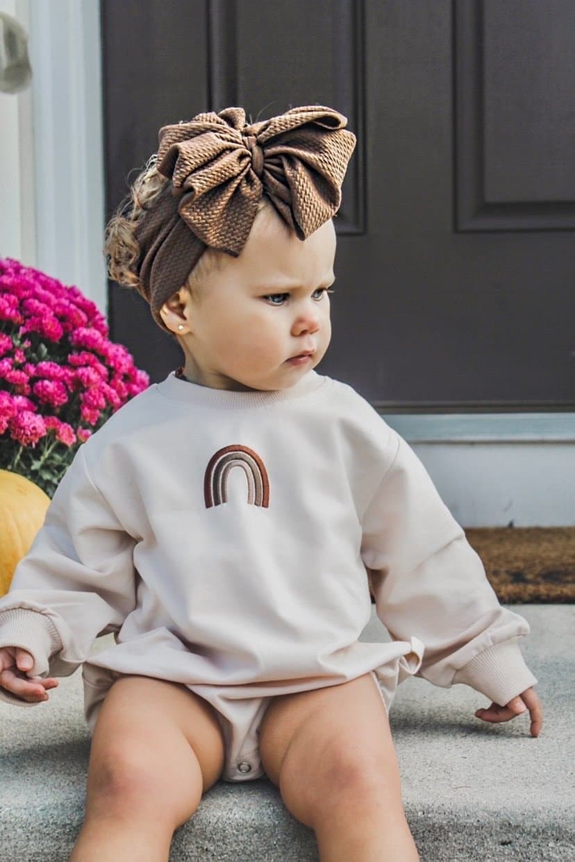 Rainbow winter romper | cream