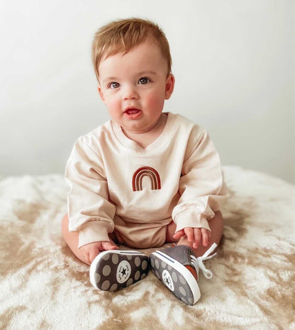 Rainbow winter romper | cream