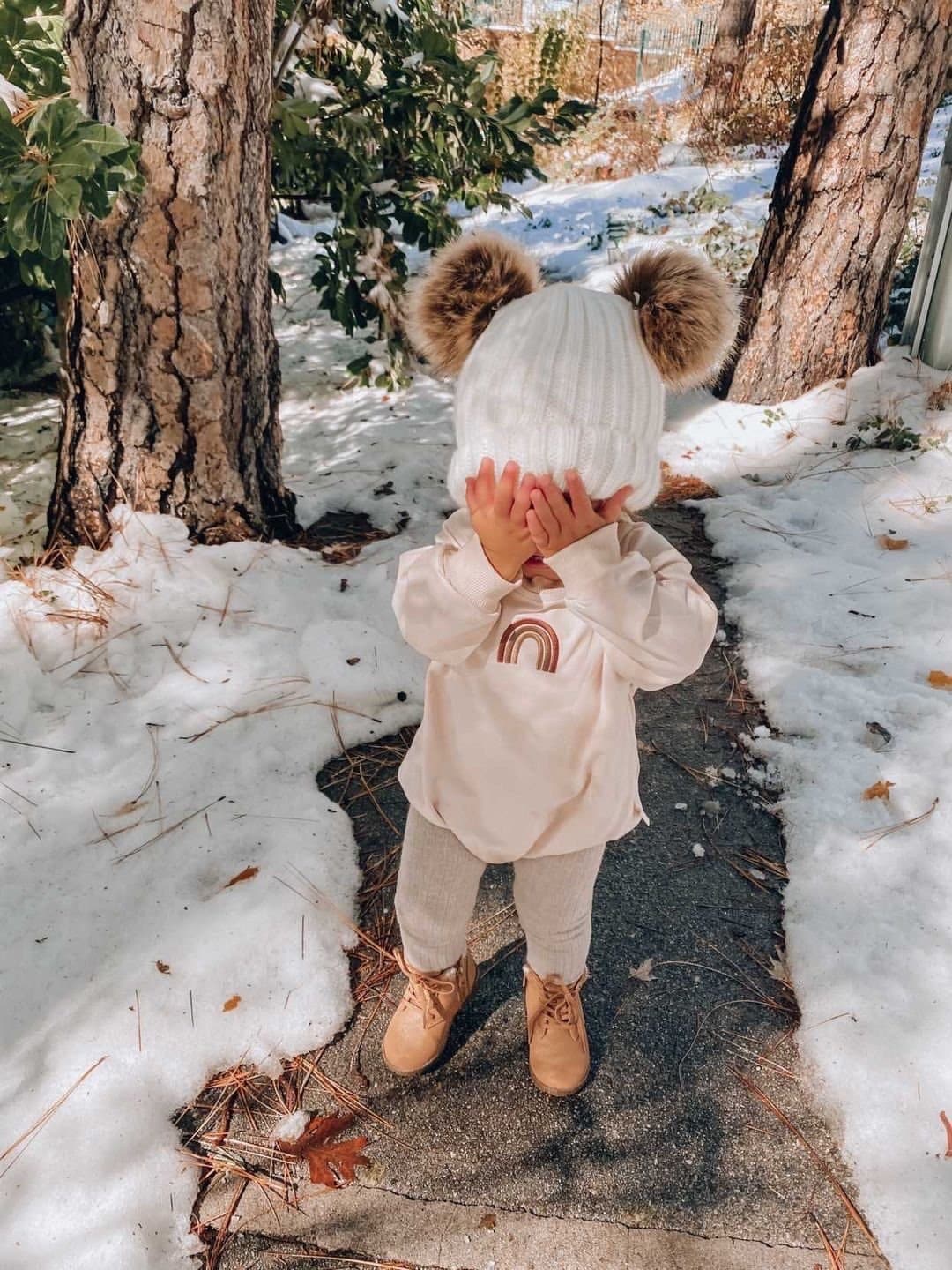 Rainbow winter romper | cream