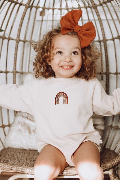 Rainbow winter romper | cream