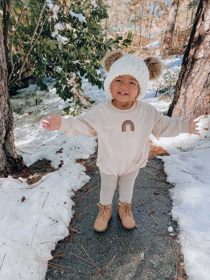 Rainbow winter romper | cream