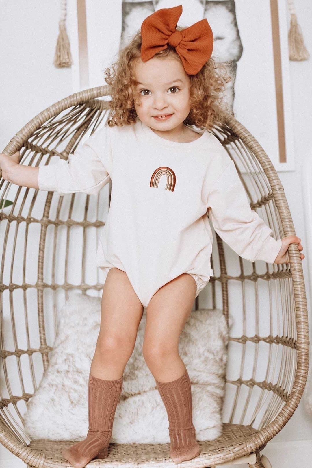 Rainbow winter romper | cream