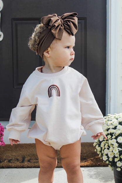 Rainbow winter romper | cream