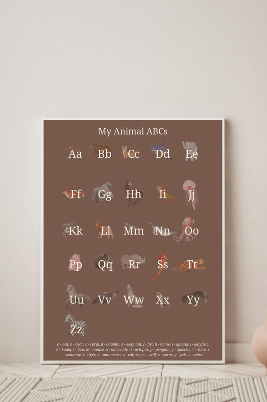 Wolfie's ABC educational poster | cocoa